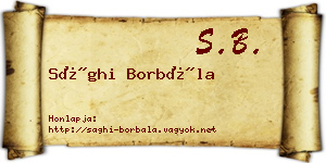Sághi Borbála névjegykártya