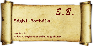 Sághi Borbála névjegykártya